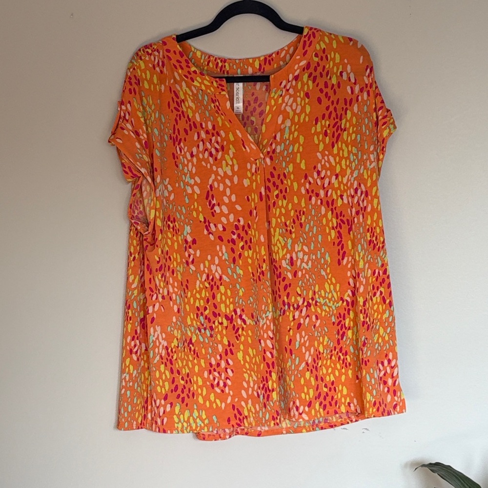 Scarlett Orange and Pink Patterned Blouse